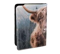 Wykjtwo Beau bétail des Highlands, Porte-Passeport Portefeuille de Voyage en Cuir PU Étui pour Passeport Couvre-Passeport 6,5 po