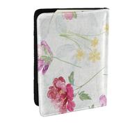 Wykjtwo Beau Printemps Floral Frais, Porte-Passeport Portefeuille de Voyage en Cuir PU Étui pour Passeport Couvre-Passeport 6,5 po