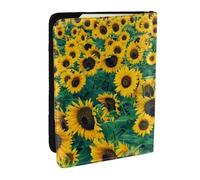 Wykjtwo Beaucoup de Beaux tournesols, Porte-Passeport Portefeuille de Voyage en Cuir PU Étui pour Passeport Couvre-Passeport 6,5 po