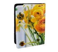 Wykjtwo Belle Fleur, Porte-Passeport Portefeuille de Voyage en Cuir PU Étui pour Passeport Couvre-Passeport 6,5 po
