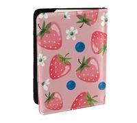 Wykjtwo Belle Fraise Rose, Porte-Passeport Portefeuille de Voyage en Cuir PU Étui pour Passeport Couvre-Passeport 6,5 po