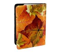 Wykjtwo Belles Feuilles d'automne, Porte-Passeport Portefeuille de Voyage en Cuir PU Étui pour Passeport Couvre-Passeport 6,5 po