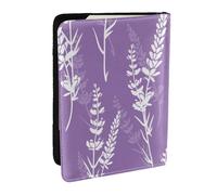 Wykjtwo Belles Fleurs de Lavande Violette, Porte-Passeport Portefeuille de Voyage en Cuir PU Étui pour Passeport Couvre-Passeport 6,5 po