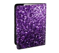 Wykjtwo Belles Paillettes Violettes, Porte-Passeport Portefeuille de Voyage en Cuir PU Étui pour Passeport Couvre-Passeport 6,5 po