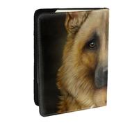 Wykjtwo Berger Allemand avec Un Jouet Mignon, Porte-Passeport Portefeuille de Voyage en Cuir PU Étui pour Passeport Couvre-Passeport 6,5 po