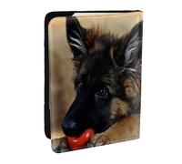 Wykjtwo Berger Allemand, Porte-Passeport Portefeuille de Voyage en Cuir PU Étui pour Passeport Couvre-Passeport 6,5 po