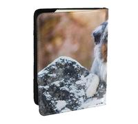Wykjtwo Berger Australien Neige Hiver Beaux Chiens, Porte-Passeport Portefeuille de Voyage en Cuir PU Étui pour Passeport Couvre-Passeport 6,5 po