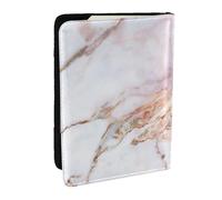 Wykjtwo Bloc de marbre en Or Blanc, marbre Rose, Porte-Passeport Portefeuille de Voyage en Cuir PU Étui pour Passeport Couvre-Passeport 6,5 po