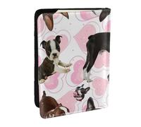Wykjtwo Boston Terrier, Porte-Passeport Portefeuille de Voyage en Cuir PU Étui pour Passeport Couvre-Passeport 6,5 po