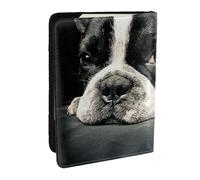 Wykjtwo Bouledogue français imprimé, Porte-Passeport Portefeuille de Voyage en Cuir PU Étui pour Passeport Couvre-Passeport 6,5 po