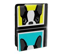 Wykjtwo Bouledogue français imprimé, Porte-Passeport Portefeuille de Voyage en Cuir PU Étui pour Passeport Couvre-Passeport 6,5 po
