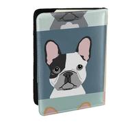 Wykjtwo Bouledogue français imprimé, Porte-Passeport Portefeuille de Voyage en Cuir PU Étui pour Passeport Couvre-Passeport 6,5 po