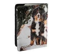 Wykjtwo Bouvier Bernois drôle, Porte-Passeport Portefeuille de Voyage en Cuir PU Étui pour Passeport Couvre-Passeport 6,5 po