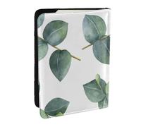 Wykjtwo Branches De Feuilles D'eucalyptus Aquarelle, Porte-Passeport Portefeuille de Voyage en Cuir PU Étui pour Passeport Couvre-Passeport 6,5 po