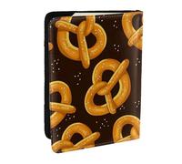 Wykjtwo Bretzel de Dessin animé, Porte-Passeport Portefeuille de Voyage en Cuir PU Étui pour Passeport Couvre-Passeport 6,5 po
