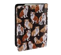 Wykjtwo Bulldog Anglais, Porte-Passeport Portefeuille de Voyage en Cuir PU Étui pour Passeport Couvre-Passeport 6,5 po