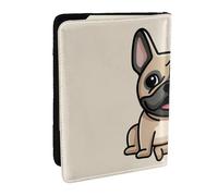 Wykjtwo Bulldog français, Porte-Passeport Portefeuille de Voyage en Cuir PU Étui pour Passeport Couvre-Passeport 6,5 po