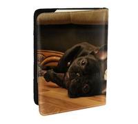 Wykjtwo Bulldog français, Porte-Passeport Portefeuille de Voyage en Cuir PU Étui pour Passeport Couvre-Passeport 6,5 po