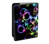 Wykjtwo Bulles Arc-en-Ciel, Porte-Passeport Portefeuille de Voyage en Cuir PU Étui pour Passeport Couvre-Passeport 6,5 po