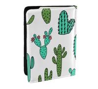 Wykjtwo Cactus Cactus Conception De Cactus, Porte-Passeport Portefeuille de Voyage en Cuir PU Étui pour Passeport Couvre-Passeport 6,5 po