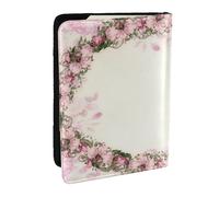 Wykjtwo Cadre Ovale Roses Roses Vintage, Porte-Passeport Portefeuille de Voyage en Cuir PU Étui pour Passeport Couvre-Passeport 6,5 po