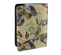 Wykjtwo Canard Aquarelle, Porte-Passeport Portefeuille de Voyage en Cuir PU Étui pour Passeport Couvre-Passeport 6,5 po