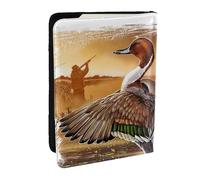 Wykjtwo Canard pilet, Porte-Passeport Portefeuille de Voyage en Cuir PU Étui pour Passeport Couvre-Passeport 6,5 po