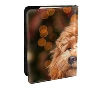 Wykjtwo Caniche Mignon, Porte-Passeport Portefeuille de Voyage en Cuir PU Étui pour Passeport Couvre-Passeport 6,5 po