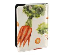 Wykjtwo Carottes dessinées à la Main à l'aquarelle, Porte-Passeport Portefeuille de Voyage en Cuir PU Étui pour Passeport Couvre-Passeport 6,5 po