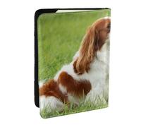 Wykjtwo Cavalier Roi Charles Spaniel, Porte-Passeport Portefeuille de Voyage en Cuir PU Étui pour Passeport Couvre-Passeport 6,5 po