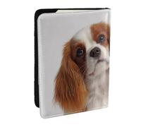 Wykjtwo Cavalier Roi Charles Spaniel, Porte-Passeport Portefeuille de Voyage en Cuir PU Étui pour Passeport Couvre-Passeport 6,5 po