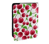 Wykjtwo Cerises Rouges imprimées, Porte-Passeport Portefeuille de Voyage en Cuir PU Étui pour Passeport Couvre-Passeport 6,5 po