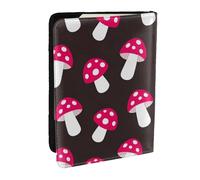 Wykjtwo Champignon Champignon, Porte-Passeport Portefeuille de Voyage en Cuir PU Étui pour Passeport Couvre-Passeport 6,5 po