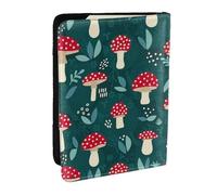 Wykjtwo Champignons Rouges, Porte-Passeport Portefeuille de Voyage en Cuir PU Étui pour Passeport Couvre-Passeport 6,5 po