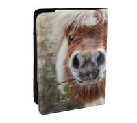 Wykjtwo Cheval et Rose, Porte-Passeport Portefeuille de Voyage en Cuir PU Étui pour Passeport Couvre-Passeport 6,5 po