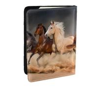 Wykjtwo Cheval Qui Court, Porte-Passeport Portefeuille de Voyage en Cuir PU Étui pour Passeport Couvre-Passeport 6,5 po
