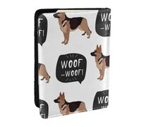 Wykjtwo Chien Berger Allemand, Porte-Passeport Portefeuille de Voyage en Cuir PU Étui pour Passeport Couvre-Passeport 6,5 po