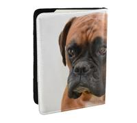 Wykjtwo Chien Boxer avec Visage Triste, Porte-Passeport Portefeuille de Voyage en Cuir PU Étui pour Passeport Couvre-Passeport 6,5 po