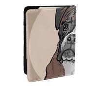 Wykjtwo Chien Boxer, Porte-Passeport Portefeuille de Voyage en Cuir PU Étui pour Passeport Couvre-Passeport 6,5 po
