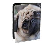 Wykjtwo Chien Carlin imprimé, Porte-Passeport Portefeuille de Voyage en Cuir PU Étui pour Passeport Couvre-Passeport 6,5 po