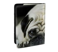 Wykjtwo Chien Carlin, Porte-Passeport Portefeuille de Voyage en Cuir PU Étui pour Passeport Couvre-Passeport 6,5 po