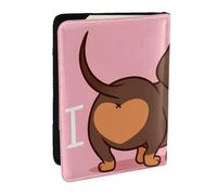 Wykjtwo Chien Chiot Teckel, Porte-Passeport Portefeuille de Voyage en Cuir PU Étui pour Passeport Couvre-Passeport 6,5 po