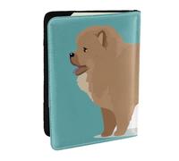 Wykjtwo Chien Chow-Chow, Porte-Passeport Portefeuille de Voyage en Cuir PU Étui pour Passeport Couvre-Passeport 6,5 po