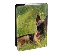 Wykjtwo Chien de Berger Allemand imprimé, Porte-Passeport Portefeuille de Voyage en Cuir PU Étui pour Passeport Couvre-Passeport 6,5 po