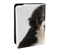 Wykjtwo Chien de Montagne Bernois, Porte-Passeport Portefeuille de Voyage en Cuir PU Étui pour Passeport Couvre-Passeport 6,5 po
