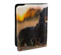 Wykjtwo Chien de Montagne Bernois, Porte-Passeport Portefeuille de Voyage en Cuir PU Étui pour Passeport Couvre-Passeport 6,5 po
