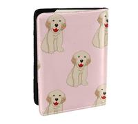 Wykjtwo Chien Golden Retriever du Labrador, Porte-Passeport Portefeuille de Voyage en Cuir PU Étui pour Passeport Couvre-Passeport 6,5 po
