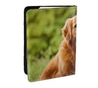 Wykjtwo Chien Golden Retriever, Porte-Passeport Portefeuille de Voyage en Cuir PU Étui pour Passeport Couvre-Passeport 6,5 po
