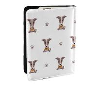 Wykjtwo Chien lévrier, Porte-Passeport Portefeuille de Voyage en Cuir PU Étui pour Passeport Couvre-Passeport 6,5 po