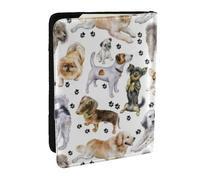 Wykjtwo Chien Mignon Chiot, Porte-Passeport Portefeuille de Voyage en Cuir PU Étui pour Passeport Couvre-Passeport 6,5 po